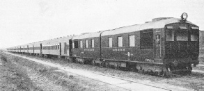 MOBILE POWER HOUSE at the head of a train on the Buenos Ayres Great Southern Railway