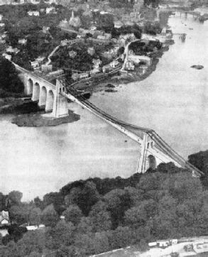 The suspension bridge across the Menai Straits