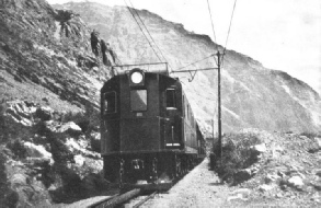 ELECTRIC TRAIN ON THE CHILIAN TRANSANDINE RAILWAY