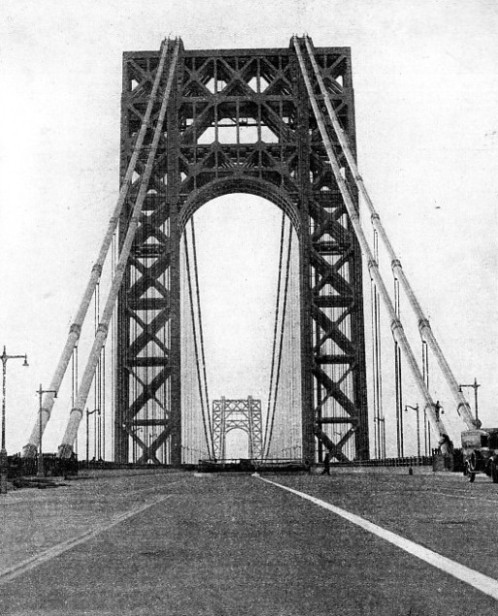 THE ROADWAYS of the George Washington bridge converge at either end into a great marshalling space or plaza