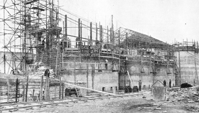 MOVING FORMS were used to build these silos for cement at West Thurrock