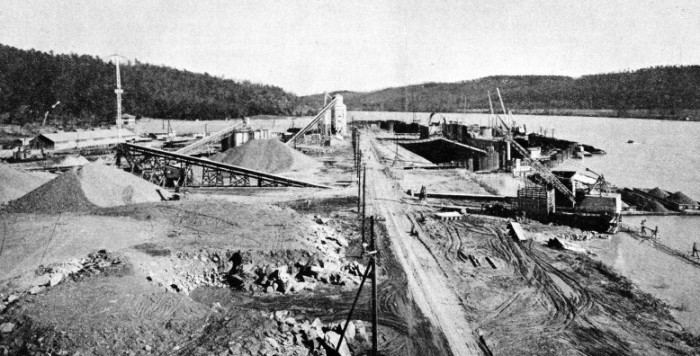 CONSTRUCTIONAL WORK IN PROGRESS at Guntersville Dam