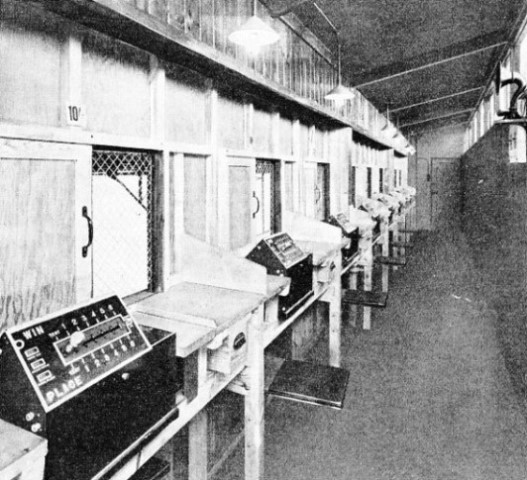 TYPICAL TICKET BOOTH, with the ticket machines placed near the selling windows
