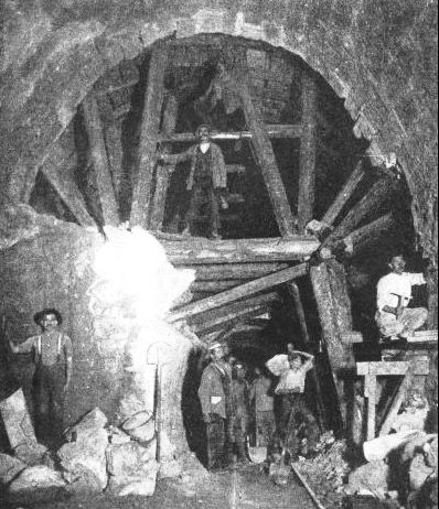 TIMBER SUPPORTS were used temporarily to strengthen the Simplon Tunnel as it was driven