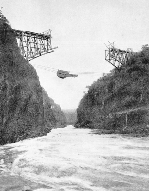 A safety net slung across the Zambezi gorge