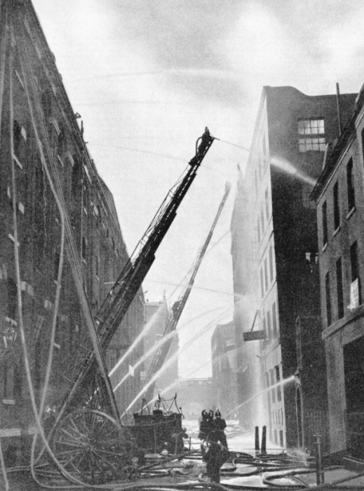 A big fire in an oils and colours warehouse at Southwark