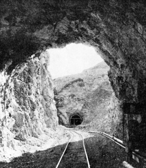 An early stage in the construction of the Colorado aqueduct