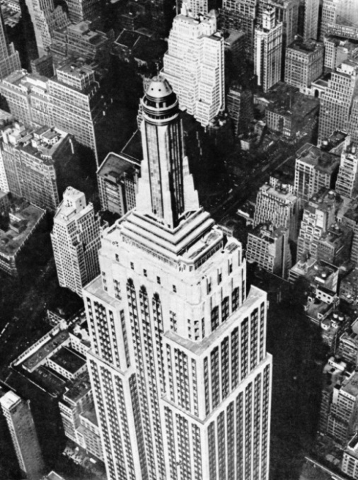 The airship mooring mast at the top of the Empire State Building