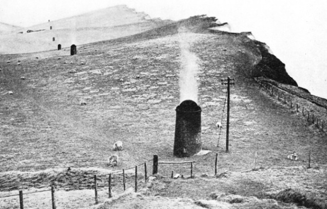 THE LONG LINE OF SMOKE VENTS protruding from the top of Shakespeare Cliff