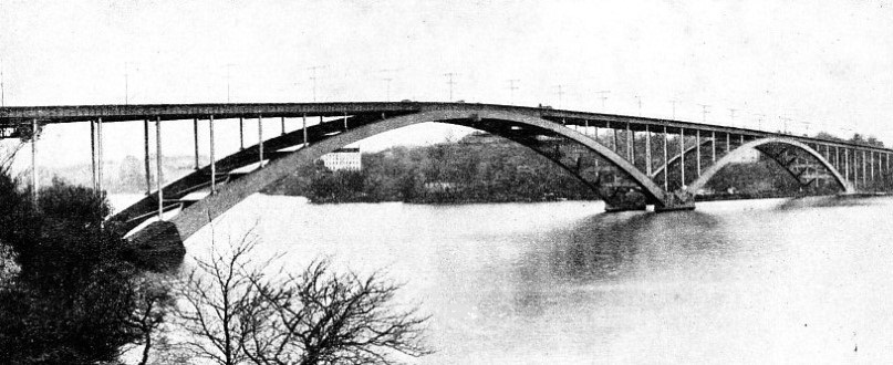 THE TWO STEEL SPANS of the West Bridge, across Lake Malar