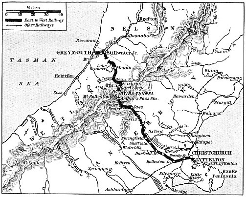 FROM COAST TO COAST runs the railway which includes the great Otira Tunnel