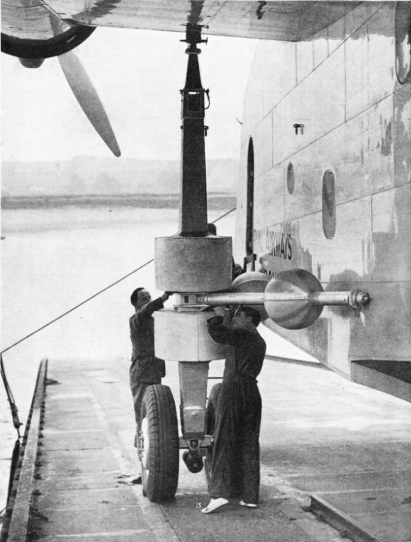 THE HUGE ADJUSTABLE LAUNCHING WHEELS of the Caledonia