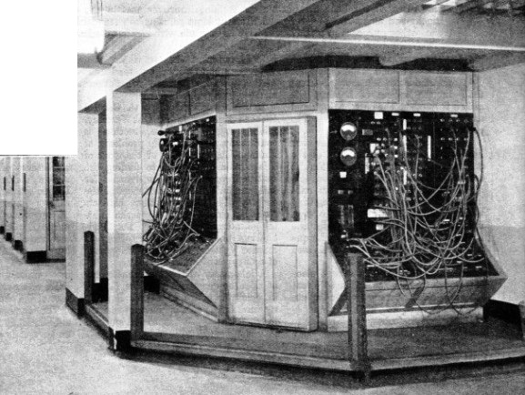 ONE OF THE SWITCHBOARDS controlling the distribution of electricity to the various sections of the G.E.C. research laboratory