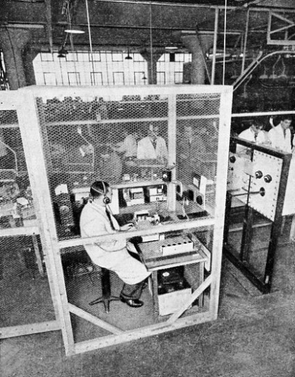 TESTING A RADIO RECEIVER CHASSIS in an electrically-screened cage