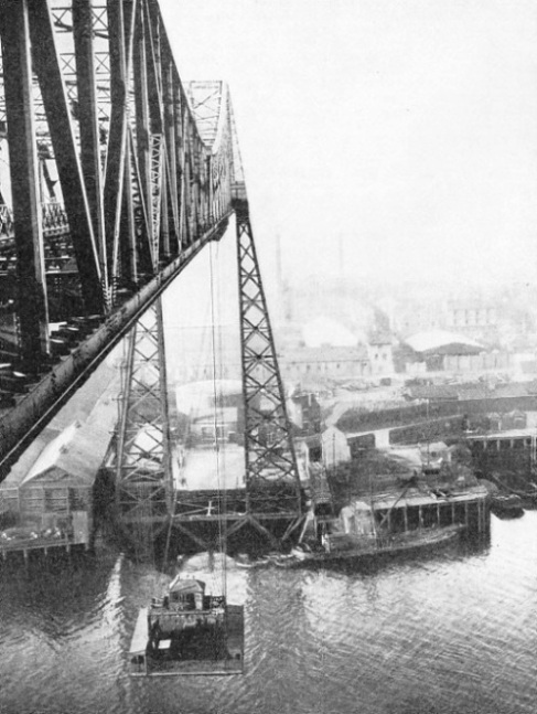 AT MIDDLESBROUGH, YORKSHIRE, a transporter bridge has been built across the River Tees