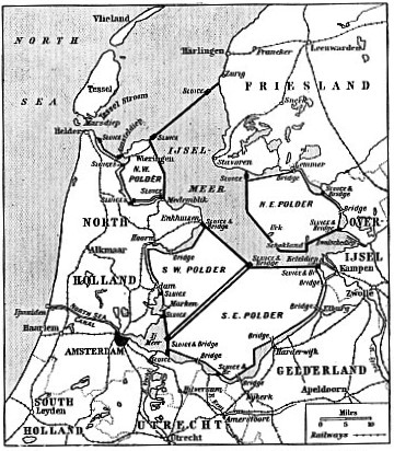 FOUR POLDERS are being reclaimed from the Zuider Zee