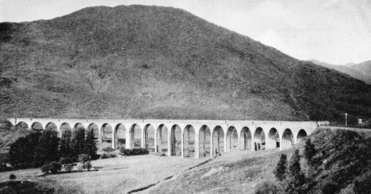 GLENFINNAN VIADUCT carries the Mallaig extension of the West Highland Railway across Glen Finnan