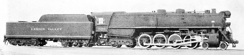 4-8-4 LOCOMOTIVE WITH TWELVE-WHEELED TENDER, built for the Lehigh Valley Railroad