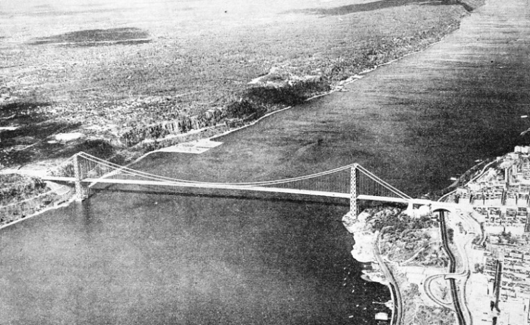 THE HUDSON RIVER is spanned by the George Washington Bridge