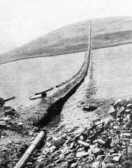 A 9-INCH PIPE LINE was laid between the power station and the surge tank on Kirnie Law