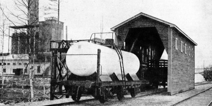 FILLING A TANK WAGON with liquid sulphur dioxide at Imatra