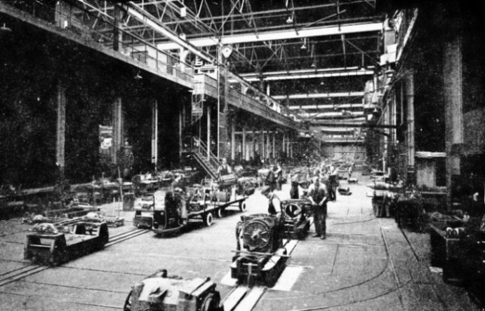MOTOR SHOP in the London Transport works at Charlton