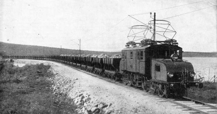 AN IRON ORE TRAIN on the Lulea-Narvik railway