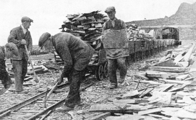 STEAM TRAMWAY TRANSPORT is used in the slate quarries near Blaenau Festiniog