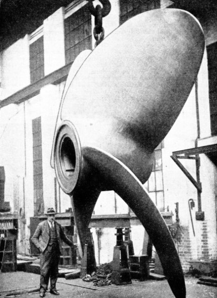 A COMPLETED PROPELLER for the quadruple-screw liner Empress of Britain