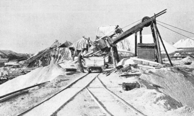THE SKY-TIP is the name given to this arrangement of the headstock of the inclined cableway, as used extensively in Cornish mines