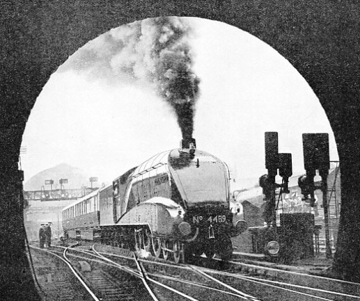 SETTING OUT FROM LONDON on its test run of June 30, 1937, the “Coronation”, headed by No. 4489, Dominion of Canada