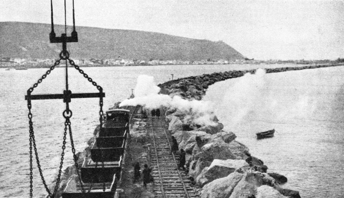 THE BREAKWATER FROM RAS-EL-KERUM, Palestine