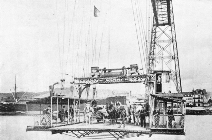 THE TRANSPORTER CAR of the Pont Transbordeur transporter bridge