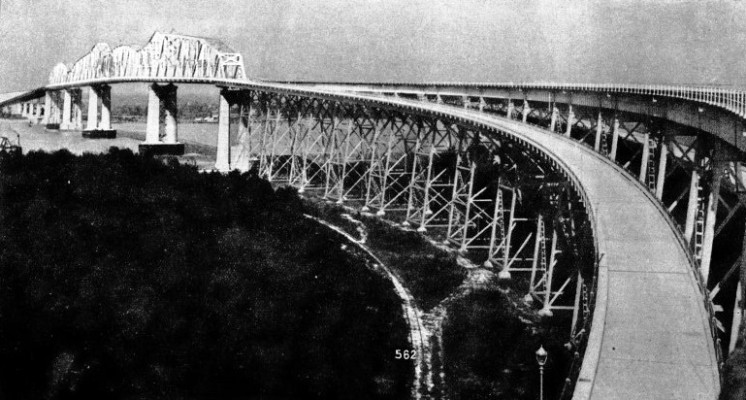 THE COMPLETED HUEY LONG BRIDGE across the River Mississippi