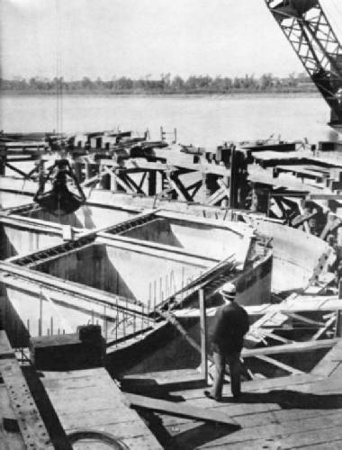 Foundations for the Huey Long Bridge