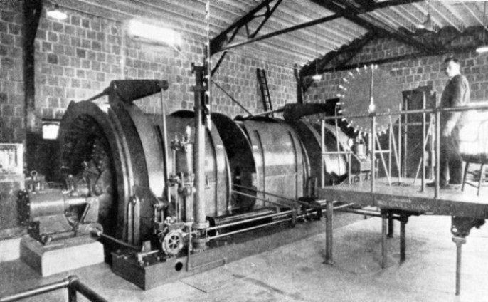 DOUBLE DRUM of an electric mine hoist installed at the Lake Shore Mines, Kirkland Lake, Ontario