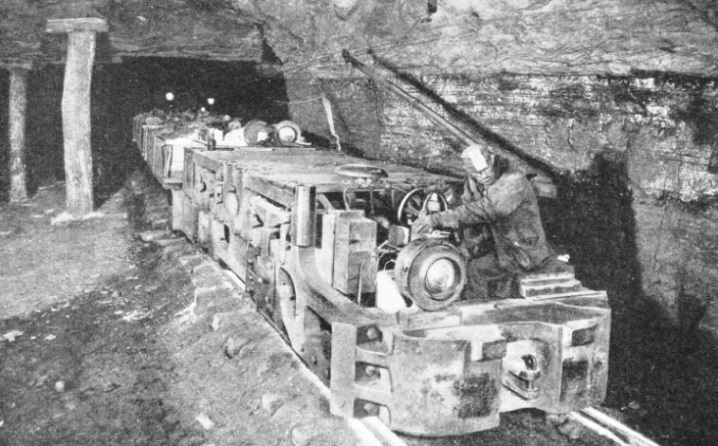 UNDERGROUND ELECTRIC RAILWAYS are used extensively in coal mines