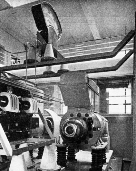 THE FILAMENTS of some of the long-wave transmitting valves work at 10,000 volts