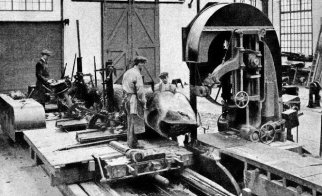 VERTICAL BAND SAW in the L.N.E.R. wagon-building works at Darlington