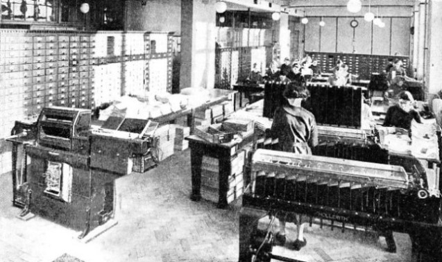 TYPICAL OFFICE INSTALLATION of the Hollerith accounting system
