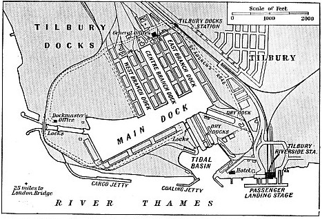 Map of Tilbury Docks