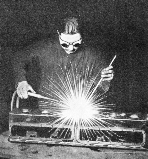 OXY-ACETYLENE WELDING upon the cylinder block of a motor car engine