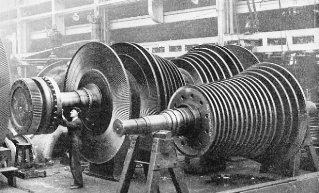 Two of the rotors of the turbines for Battersea Power Station