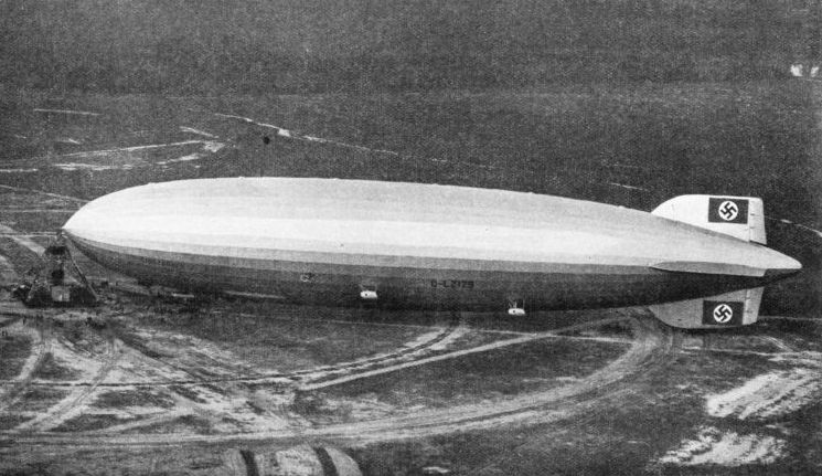 The airship Hindenburg at Lakehurst near New York