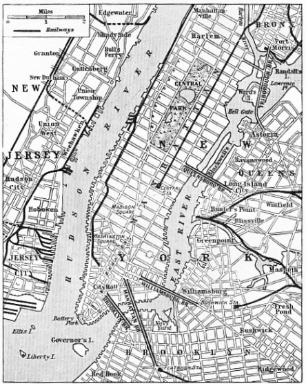 THE EAST RIVER separates Manhattan Island from Brooklyn