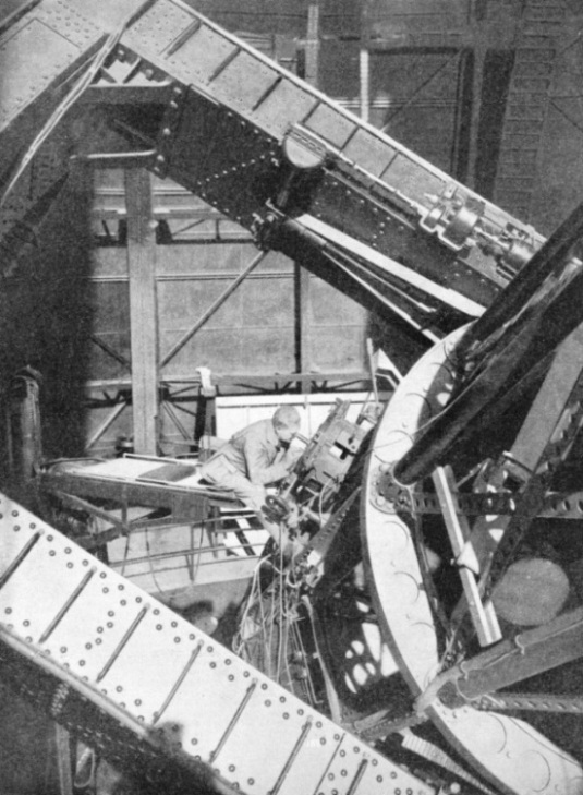 AN OBSERVER AT THE 100-INCH TELESCOPE in Mount Wilson Observatory