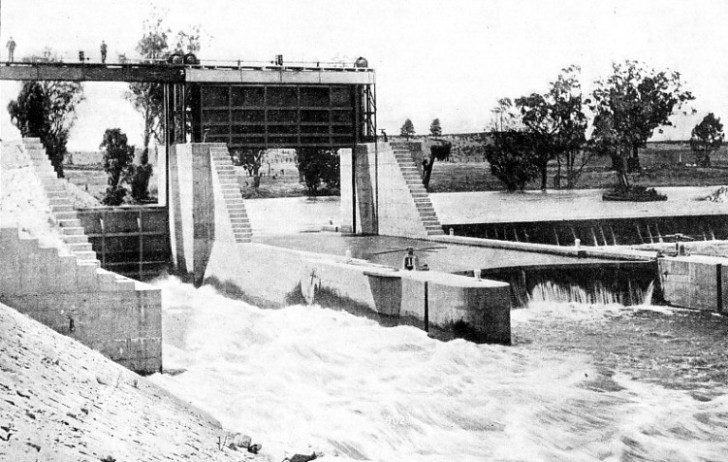 THE WEIR AT BERREMBED, 220 miles downstream from Burrinjuck Dam