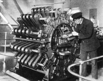 ONE OF THE ELECTRIC GENERATORS which supply current to the Lizard Lighthouse, Cornwall